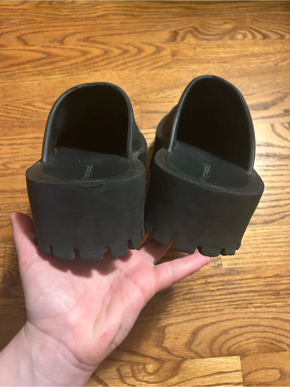 Jeffery Campbell Women’s Sz 9 Black Futuristic Minimalist Platform Mules Shoes